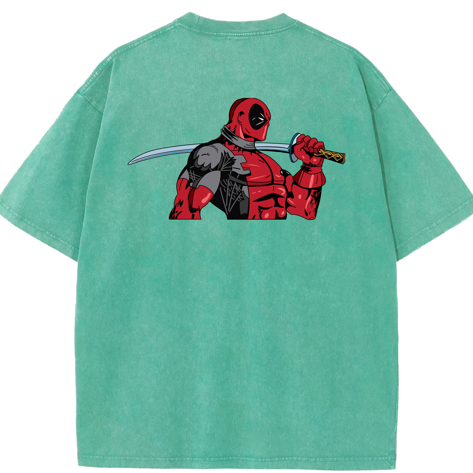 （画像用） Deadpool デッドプール 綿100% ヴィンテージ風 半袖Tシャツ（背面プリント）